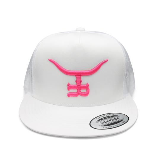 HOTSHOT WHT Flatbill Trucker Snapback Unisex OSFM