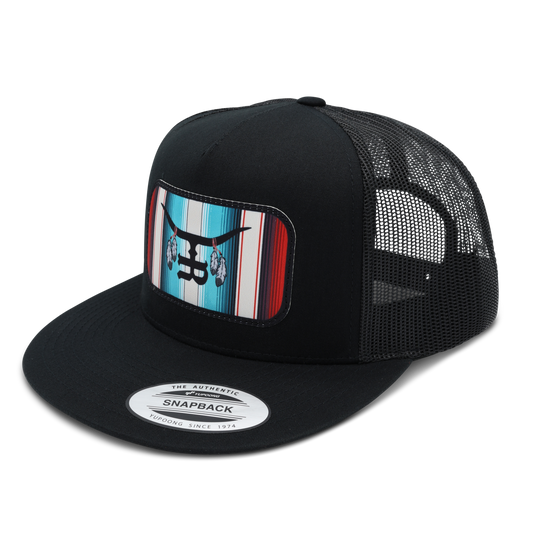 Sitting Bull BLK Flatbill Trucker Snapback Unisex OSFM