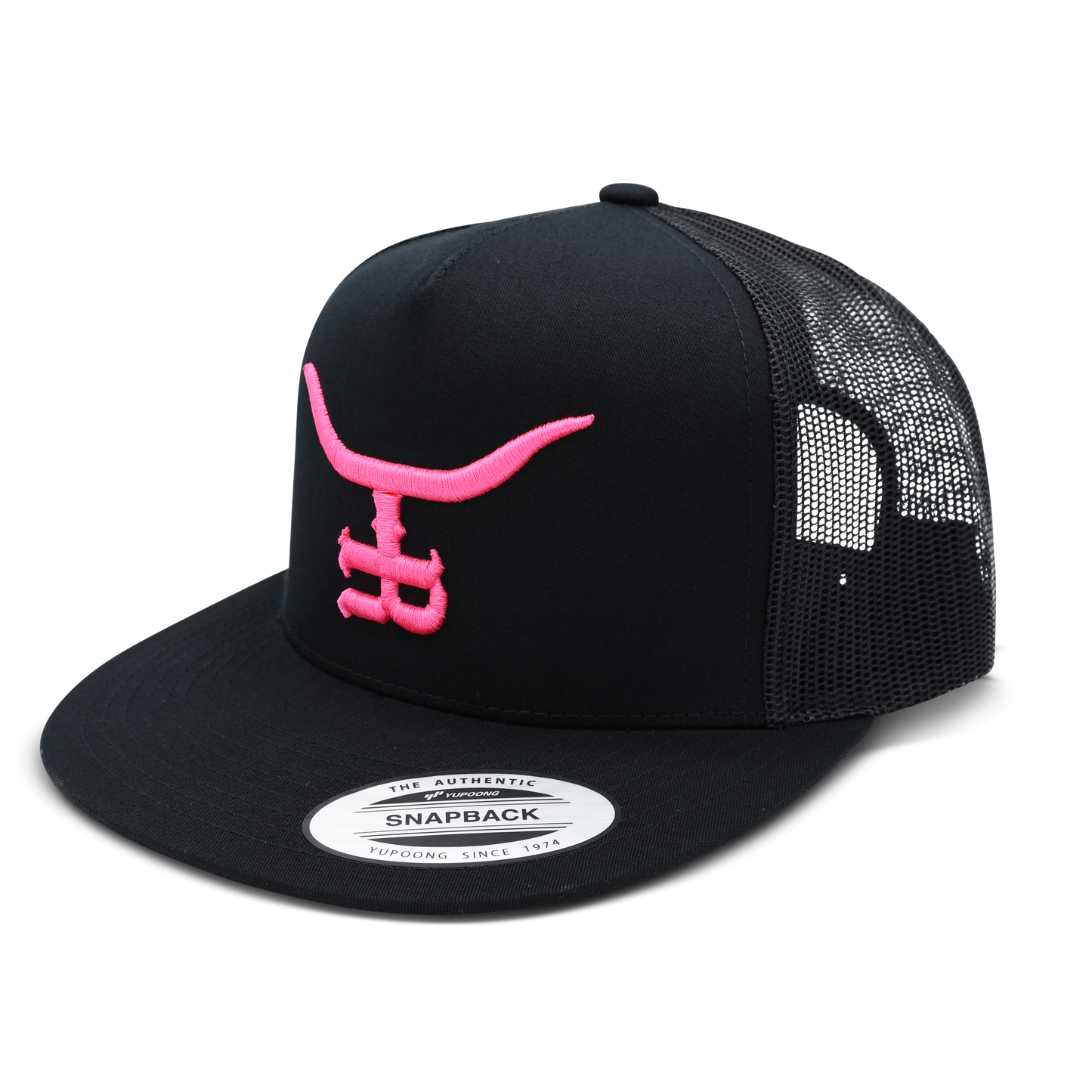 Hot Shot BLK Flatbill Trucker Snapback Unisex OSFM